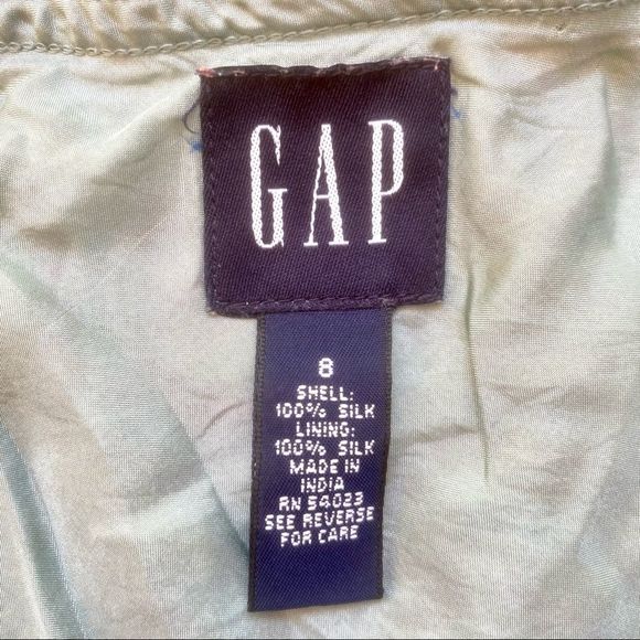 GAP Silk Floral Summer A-line Elastic Waist Midi Skirt Size  8 - Picture 2 of 8